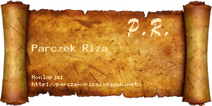 Parczek Riza névjegykártya